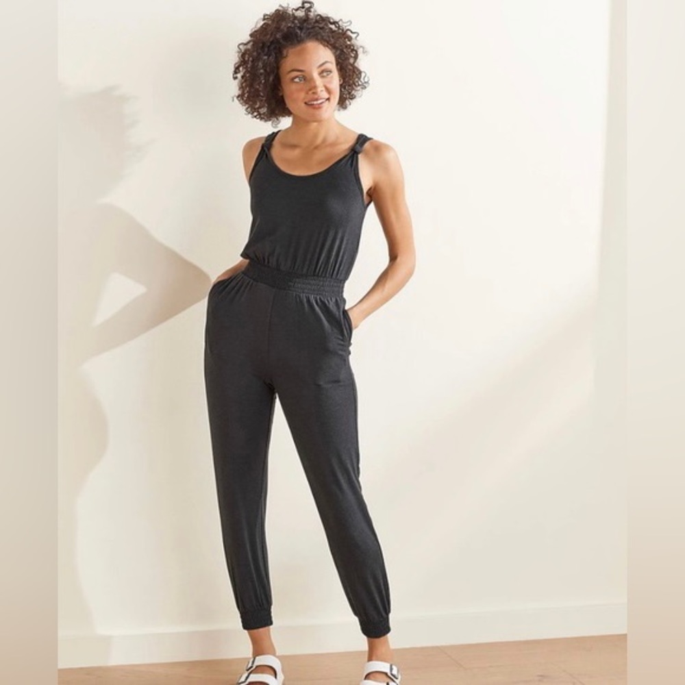Upwest Recharge Jumpsuit Cozy Lounge Gray Romper Small